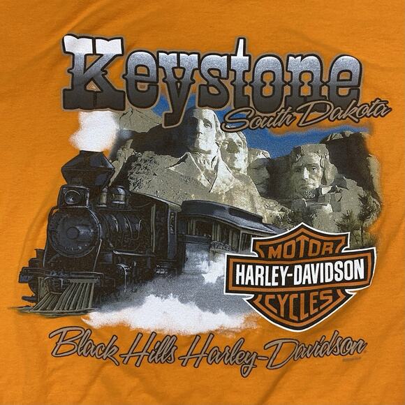 Harley Davidson Sturgis 77th Annual Tee Orange XL Keystone SD Black Hills - Picture 2 of 8